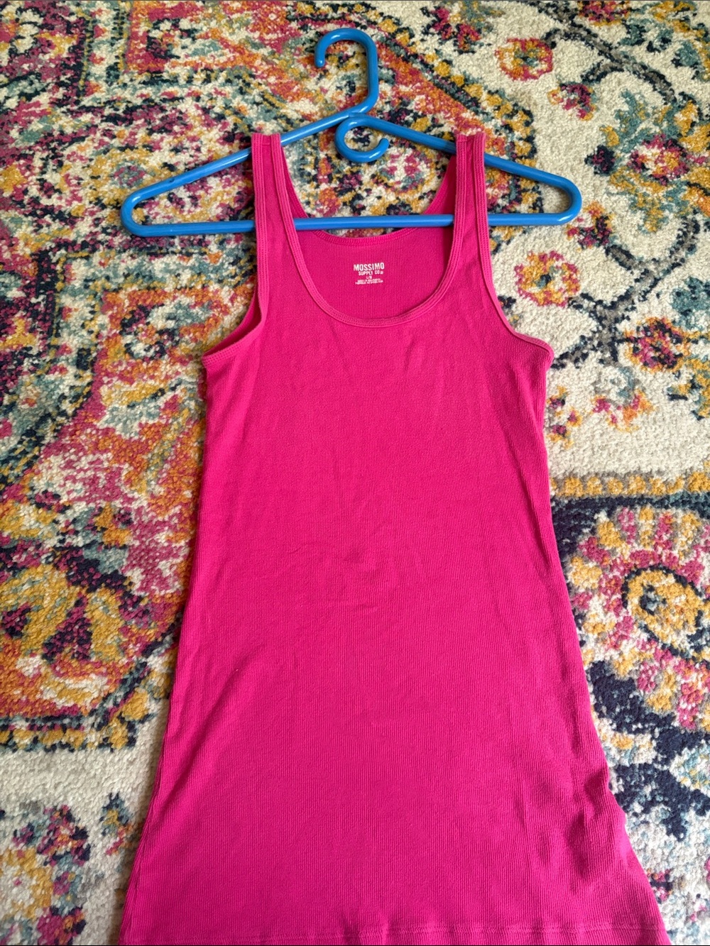 Mossimo Supply Co. Hot Pink Ribbed Tank Top Scoop Neck